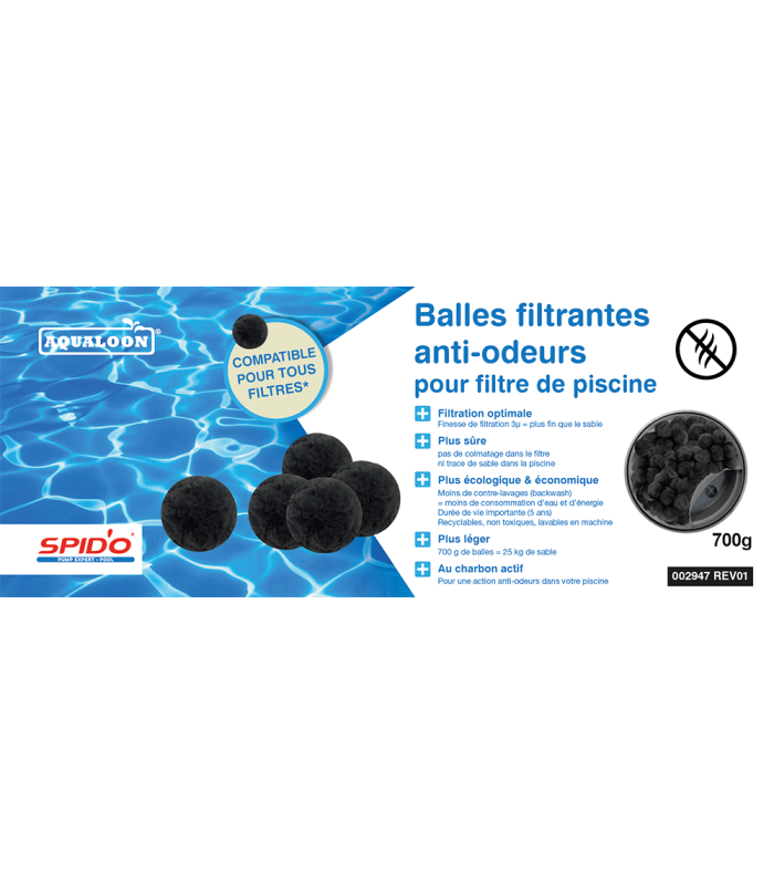 Balles filtrantes black Aqualoon charbon actif - 700 g