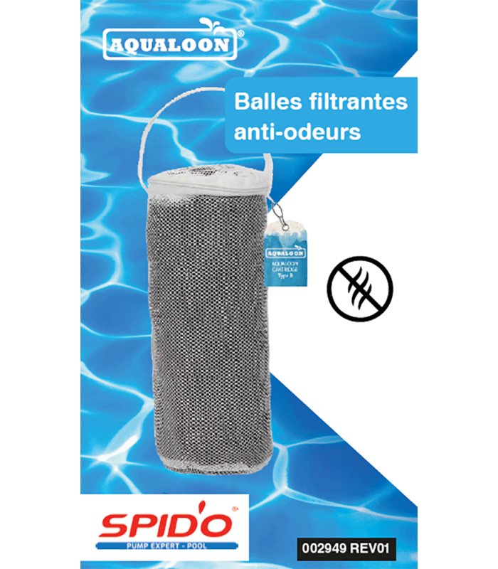 Balles filtrantes black Aqualoon charbon actif - Filtre cartouche 70 g