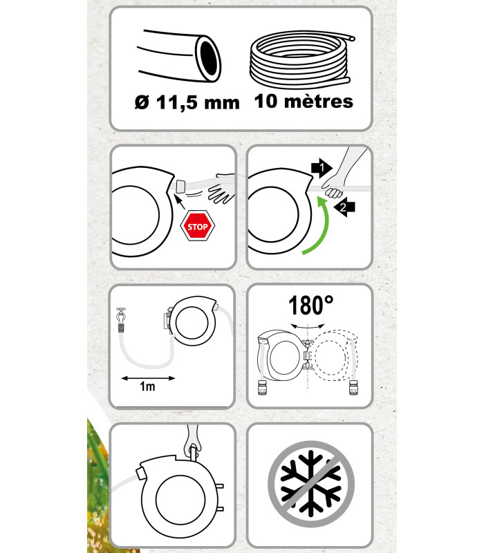 Dévidoir mural 10 m