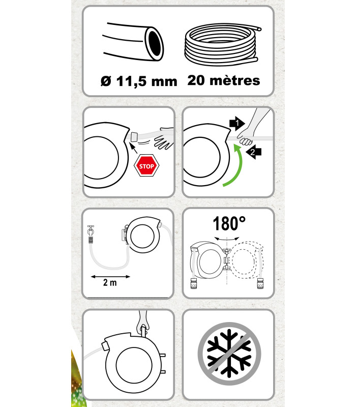 Dévidoir mural 20 m