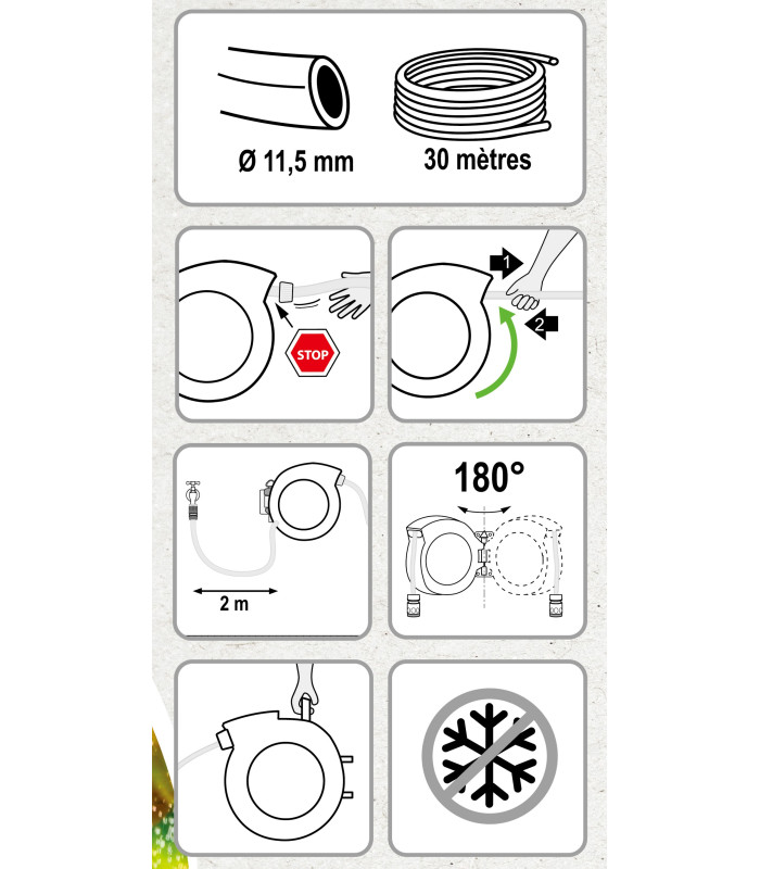 Dévidoir mural 30 m