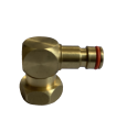 Raccord coudé laiton pour dévidoir F 20/27