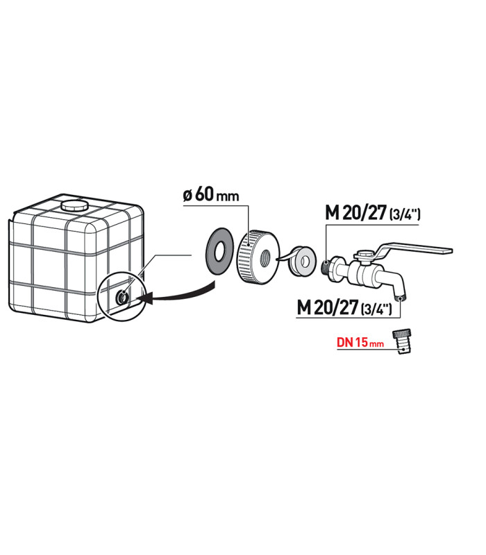 Kit cuve récupérateur eau de pluie