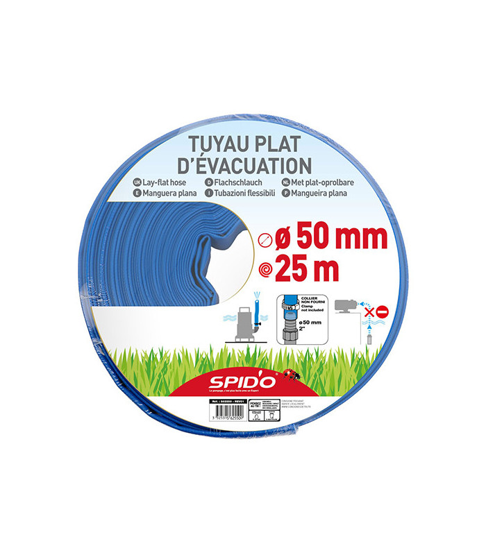 Tuyau plat d'évacuation 25 m Ø 50 mm