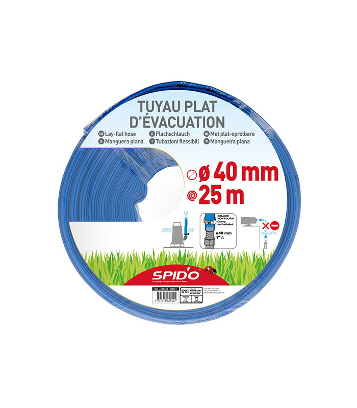 Tuyau plat d'évacuation 25 m Ø 40 mm