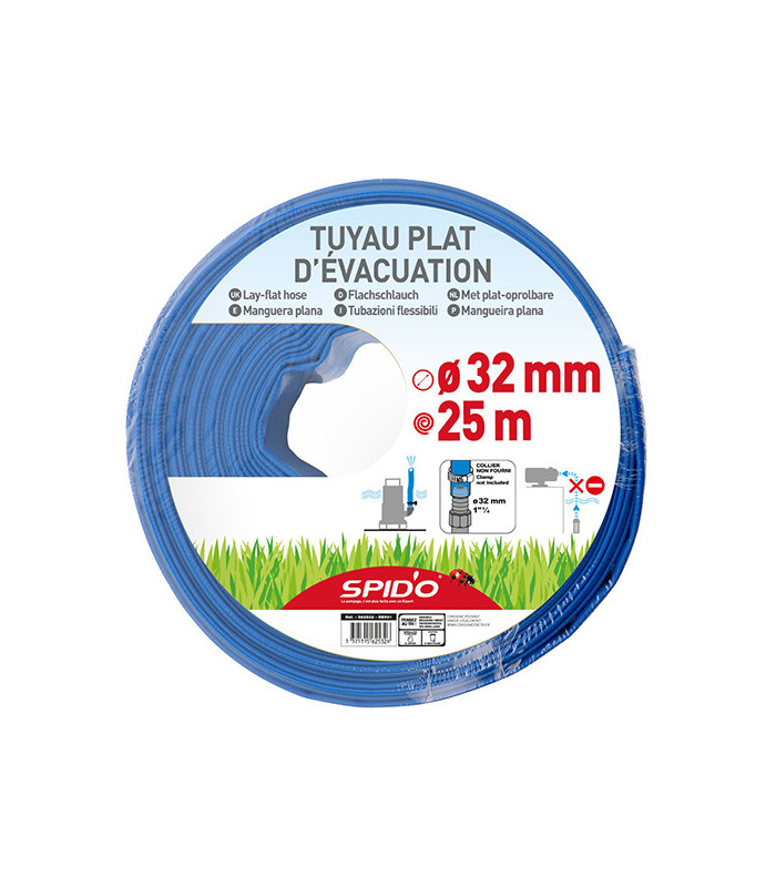 Tuyau plat d'évacuation 25 m Ø 32 mm