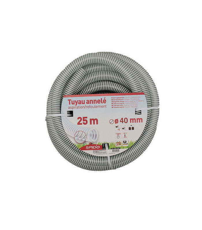 Tuyau en PVC armé souple à spirales  25 m Ø 40 mm