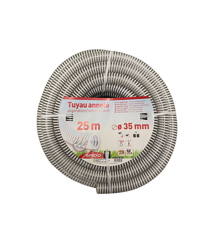 Tuyau en PVC armé souple à spirales  25 m Ø 35 mm