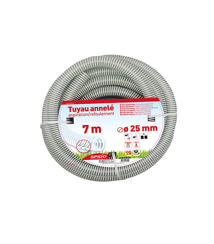 Tuyau en PVC armé souple à spirales  7 m Ø 25 mm
