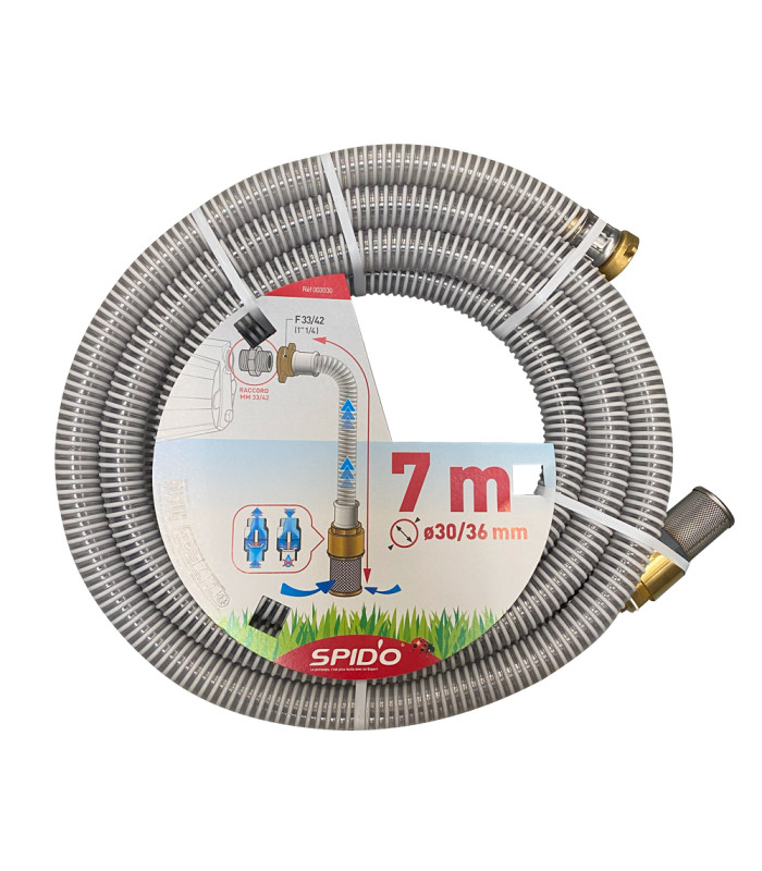Kit d'aspiration laiton renforcé F 33/42 - 7 m - ∅ 30 mm