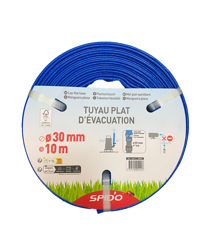 Tuyau plat d'évacuation 10 m - ∅ 30 mm