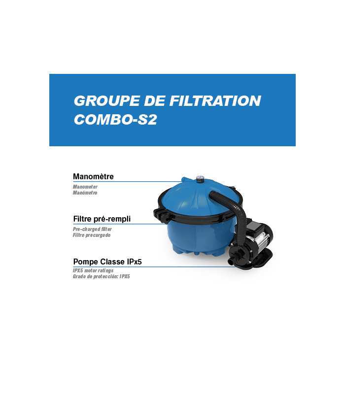 Groupe de filtration Spid'O POOL Combo S-2