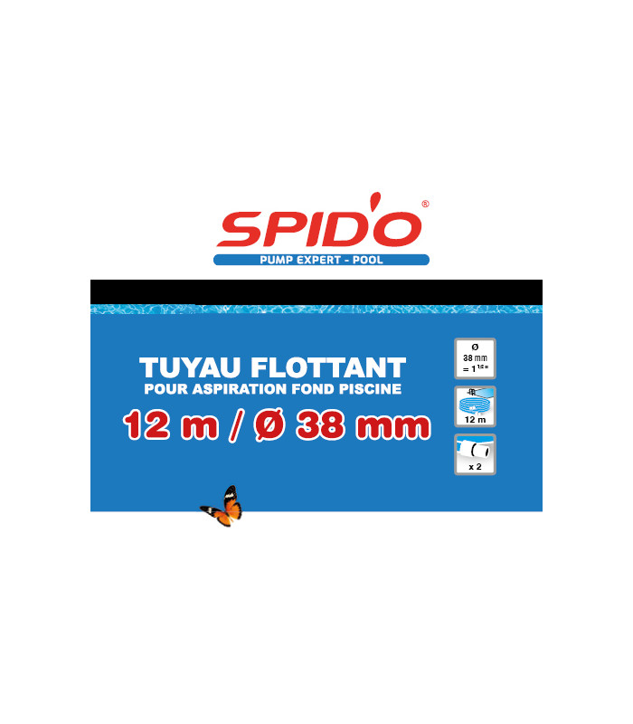 Tuyau flottant 12 m Ø38 mm avec embouts