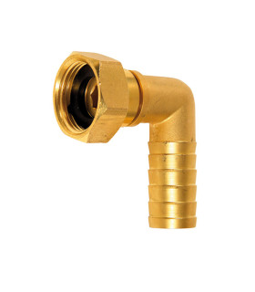 Raccord laiton coudé cannelé pour dévidoir F 15/21 ∅ 13-15 mm