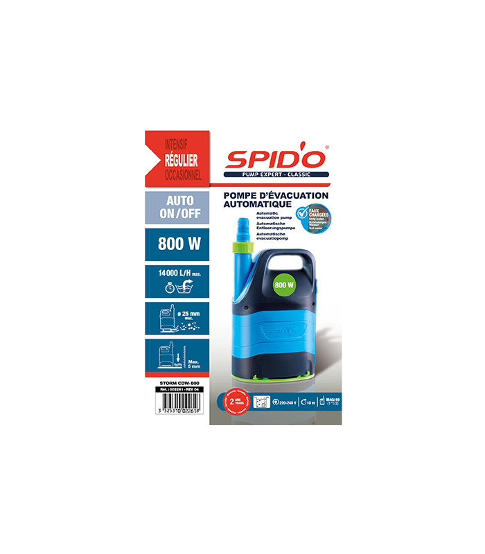 Pompe d'évacuation Spid'O Classic CDW 800