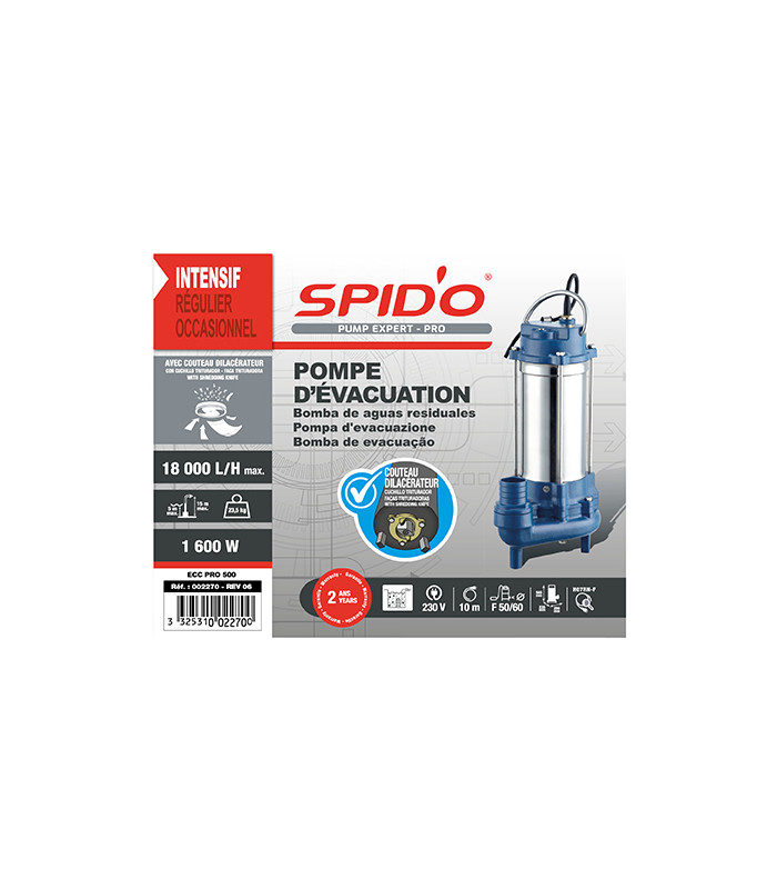 Pompe d'évacuation Spid'o Pro ECC PRO 500